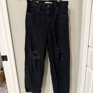 Levi’s baggy dad Black Distressed Jeans 27